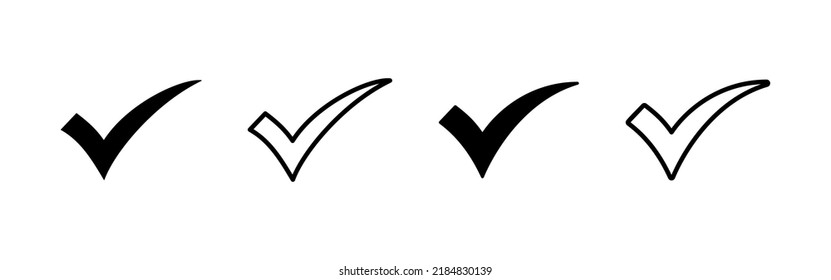 Check mark icon vector. Tick mark sign and symbol