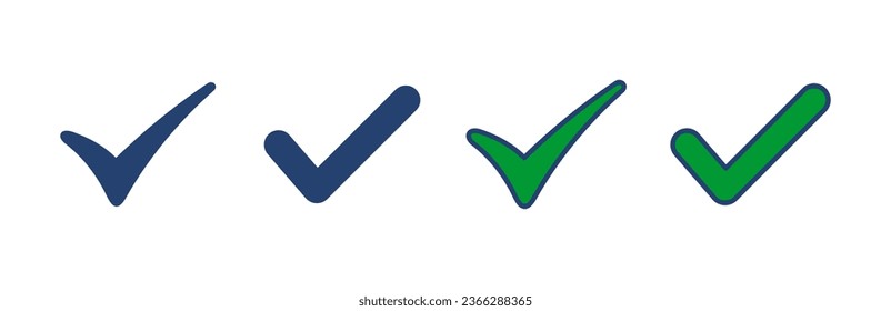 Check mark icon vector. Tick mark sign and symbol