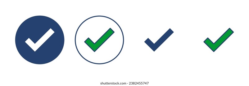 Check mark icon vector. Tick mark sign and symbol
