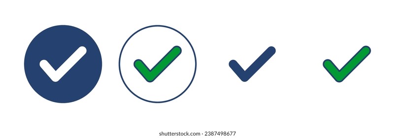 Check mark icon vector. Tick mark sign and symbol