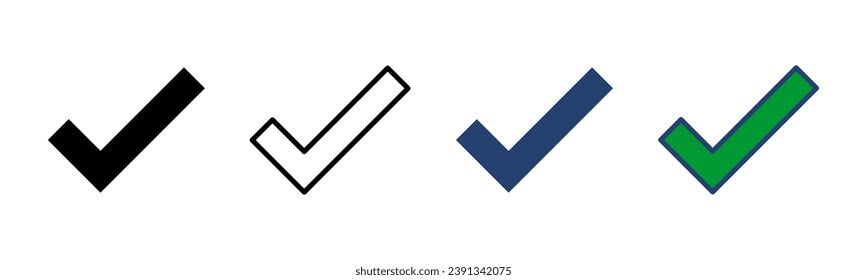 Check mark icon vector. Tick mark sign and symbol