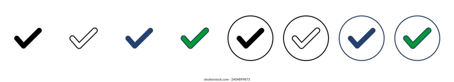 Check mark icon vector. Tick mark sign and symbol
