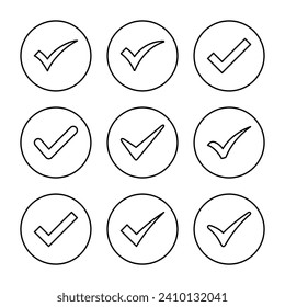 Check mark icon vector. Tick mark sign and symbol