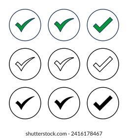 Check mark icon vector. Tick mark sign and symbol