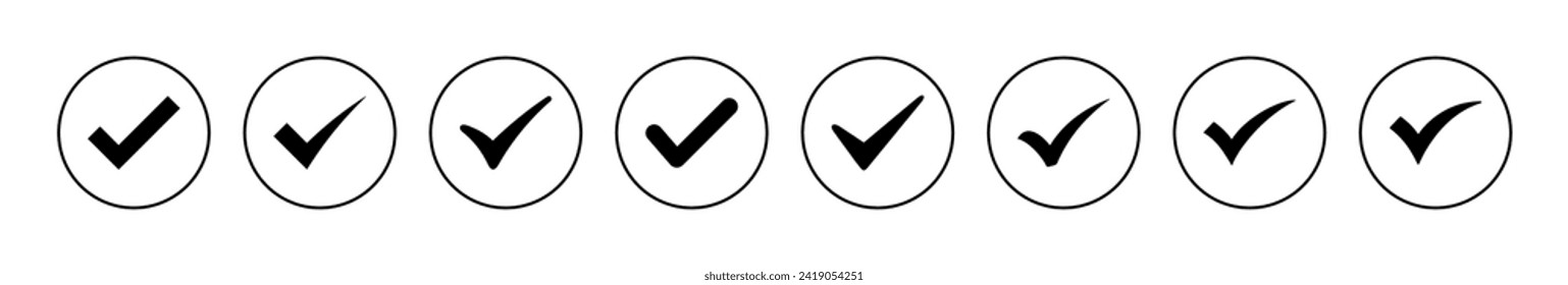 Check mark icon vector. Tick mark sign and symbol