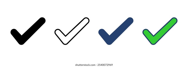 Check mark icon vector. Check mark icon. Tick mark symbol vector