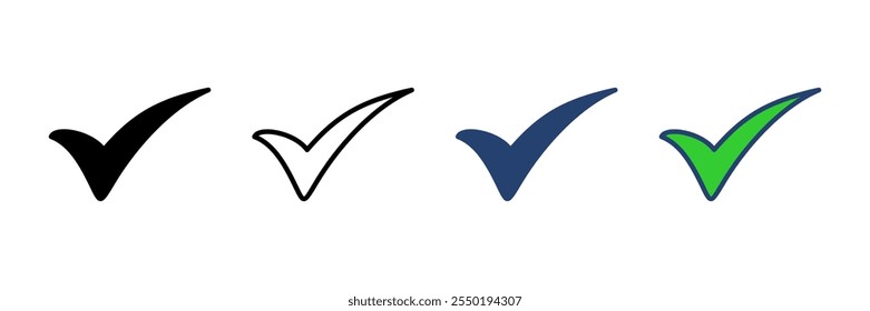 Vetor do ícone da marca de seleção. Ícone de marca de seleção. Vetor de símbolo de marca de escala