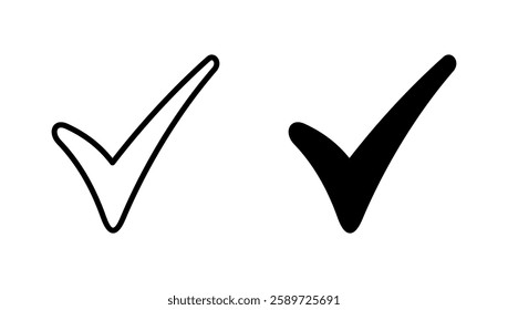 Check mark icon vector. Tick mark sign and symbol