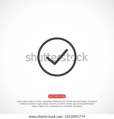 Check mark icon VECTOR. Tick symbol in green color,Check mark icon VECTOR illustration. Check mark icon VECTOR Checklist button Check mark icon VECTOR