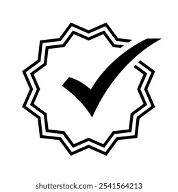 ícono de marca de verificación, ícono de Cuenta verificada. Acepta, aprueba, corrige, cumple, realiza símbolos.