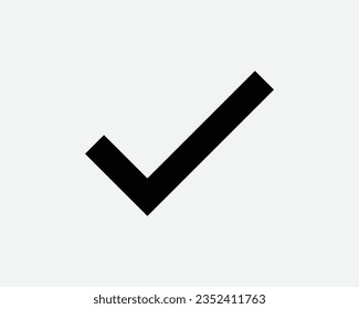 Check Mark Icon Verify Verification Tick Checkmark Correct Approve Approval Approved Pass Quality Qualified Accurate Black White Vector Sign Symbol