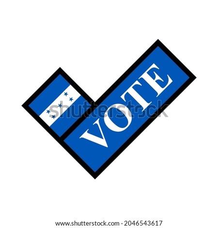 check mark icon with vote text. elections concept in honduras. vector illustration. logo, sticker, print, cover, etc
