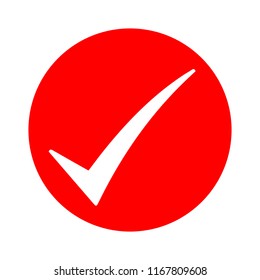 Check mark icon. Yes circle button. Confirm and approved symbol. 