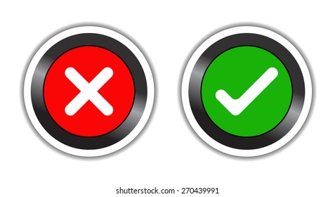 check mark icon, yes or no icon illustration