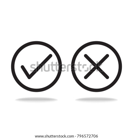 Check mark icon, Yes or No, Right or Wrong Vector illustration.