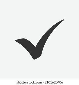 Icono de marca, icono de lista de verificación, ilustración vectorial de símbolo aprobada en fondo blanco.