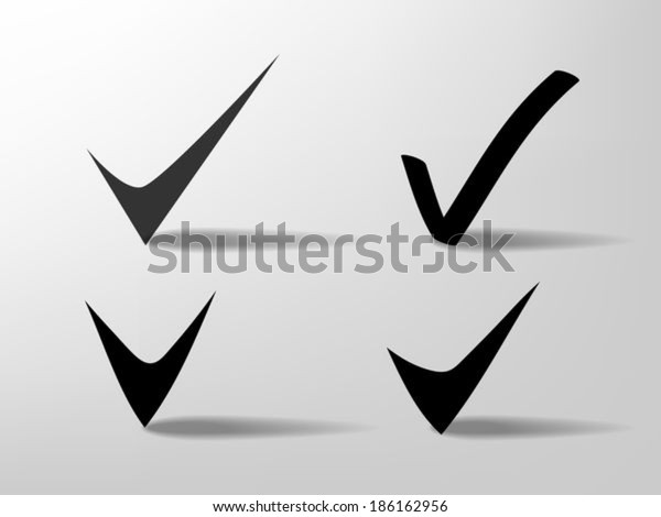 Check Mark Icons Stock Vector (Royalty Free) 186162956 | Shutterstock