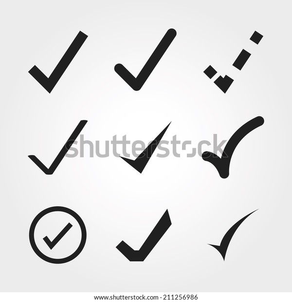 Check Mark Icons Stock Vector (Royalty Free) 211256986 | Shutterstock