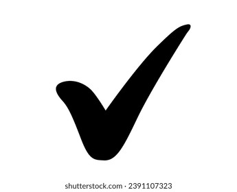 Markierungssymbole überprüfen. Schwarzes Häkchen einzelne Vektorsymbole.  Genehmigtes Symbol. 