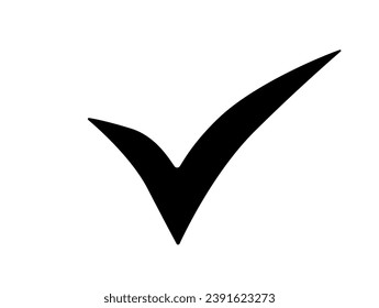 Marcar iconos. Marca de verificación negra iconos vectoriales aislados.  Icono aprobado. 