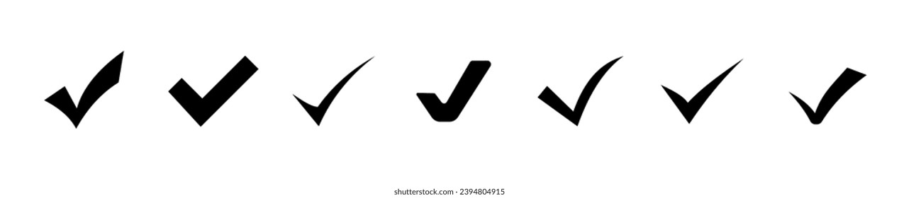 Check mark icons . Black check mark isolated vector icons.  Approved icon. 