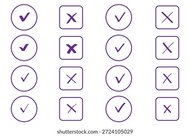 Markieren Sie Symbole im Kreis markieren - Symbolsatz für bearbeitbare Strichmarkierungen. Vektorgrafik