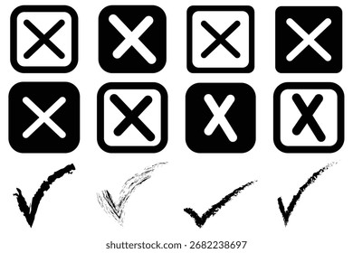 Check Mark Icons Collection – Tick, Checkbox, Approval, and Quality Symbols Vector Set
