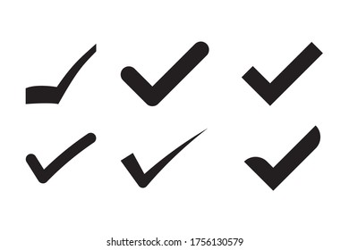 Check mark icons collection. Vector illustration