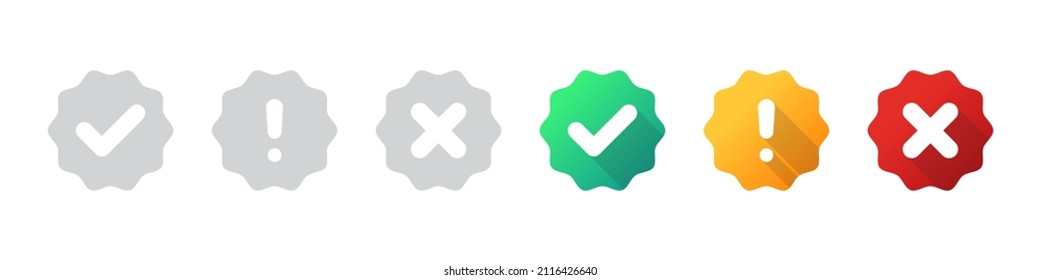 Check mark icons. Correct vote choice. Approval or confirmation icons. Vector images