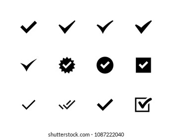 Check Mark icons different sizes flat vector
