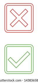 Check mark icons. Flat design style vector illustration