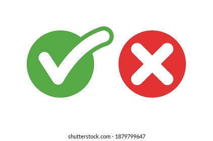 Check Mark Icons Green Tick Red Stock Vector (Royalty Free) 1879799647 ...