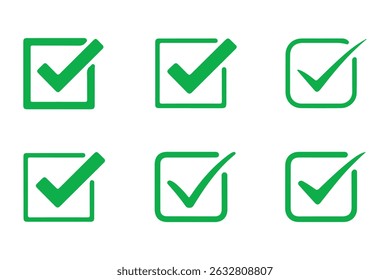 Check Mark Icons High-Quality Vector Graphics for Websites and Applications - Perfect for User Interfaces, Checklists, and Forms