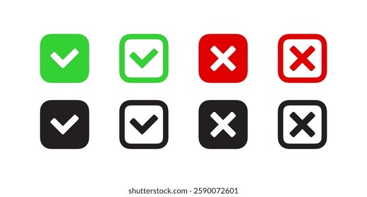 Check mark icons. Check mark icon button