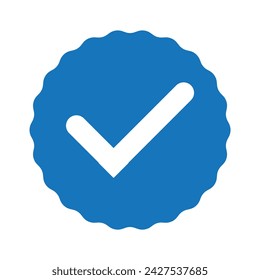 Check mark icons. Profile verification check marks icon. Approved symbol. Verified account badge. Quality and accept signs. Vector illustration.