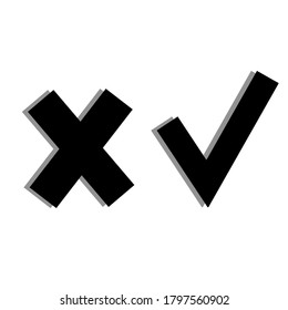 Check mark icons set. Checklist symbols. Approval check flat style - stock vector illustration. 