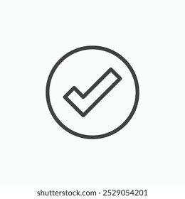 Conjunto de iconos de marca de verificación. Ilustración llena y de línea