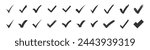 Check mark icons set. Check marks symbol collection. Check marks big collection. Tick icon. Check marks different shape, isolated