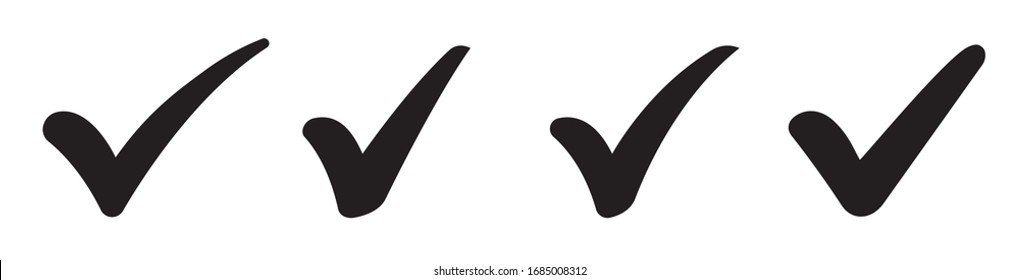 Check mark icons set. Check marks symbol collection. Simple check mark. Quality sign icon. Checklist symbols. Approval check flat style - stock vector. - Shutterstock ID 1685008312