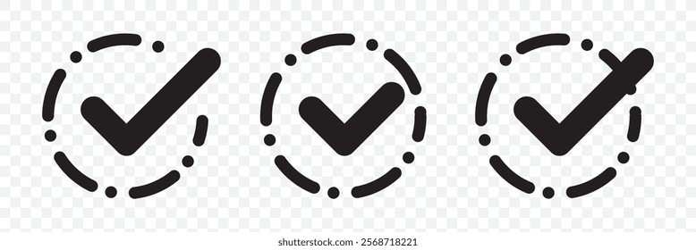Check mark icons set. Check marks symbol collection. Check marks big collection. Tick icon. Check marks different shape, isolated