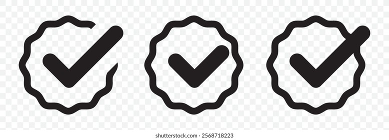 Check mark icons set. Check marks symbol collection. Check marks big collection. Tick icon. Check marks different shape, isolated