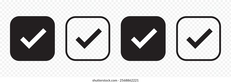 Check mark icons set. Check marks symbol collection. Check marks big collection. Tick icon. Check marks different shape, isolated