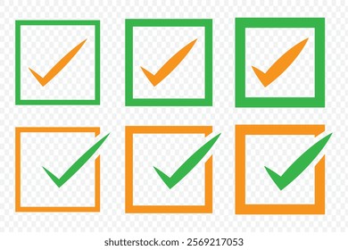 Check mark icons set. Check marks symbol collection. Check marks big collection. Tick icon. Check marks different shape, isolated. eps 10.