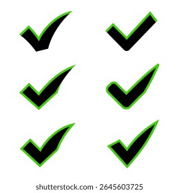 Check mark icons set. Check marks symbol collection. Check marks big collection. Tick icon. Check marks different shape, isolated