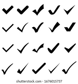 Check mark icons set. Ok illustration sign collection. accept symbol. approved logo.