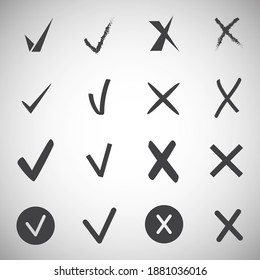 Marcar iconos establecidos en fondo blanco.Símbolo de concepto de ilustración creativa para web o aplicación móvil.