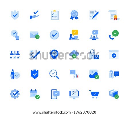 Check mark icons set for personal and business use. Vector illustration icons for graphic and web design, app development, marketing material and business presentation.