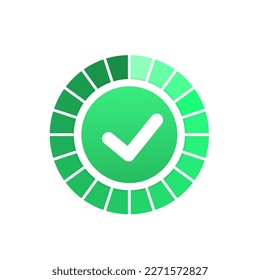 Check mark icons set. Stylish tick icon set in green and red color on glue. Green tick check mark and symbols icon element, Simple ok yes graphic design. Vector illustration