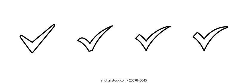 Check mark icons set. Tick mark sign and symbol