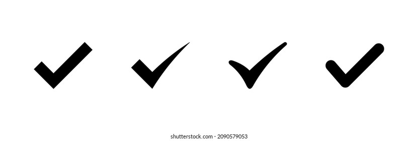 Check mark icons set. Tick mark sign and symbol